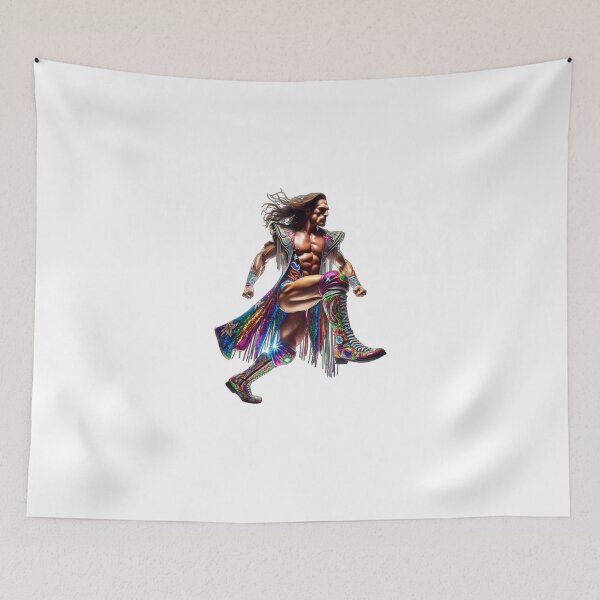 Item preview, Pro-Wrestler Dressed in Multicolored Gear Flying Knee designed and sold by kylmllr101684.