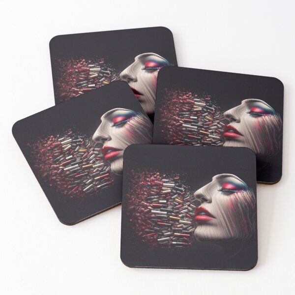 Item preview, portrait of a woman with lipsticks designed and sold by Fantasymachine.