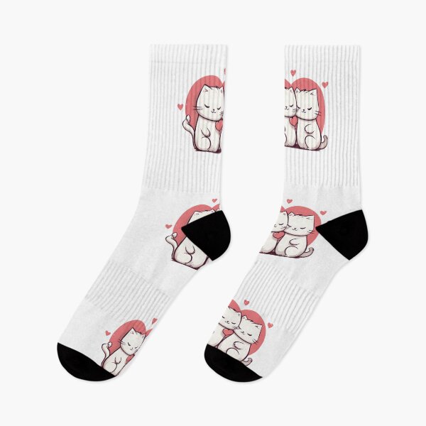 Item preview, White Silly Cute Cats Valentine's Day Couple designed and sold by omerfdln34.