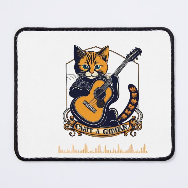 Item preview, Feline chords: The musical art of a cat with a guitar designed and sold by Artedig.