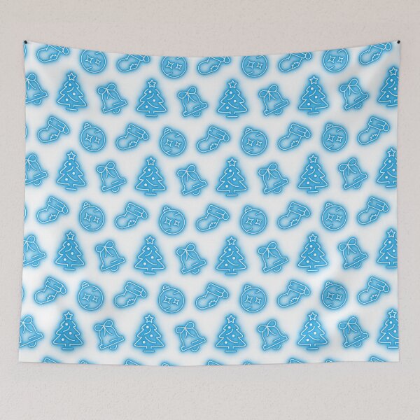 Item preview, Neon Blue Christmas designed and sold by Pixels2Patterns.