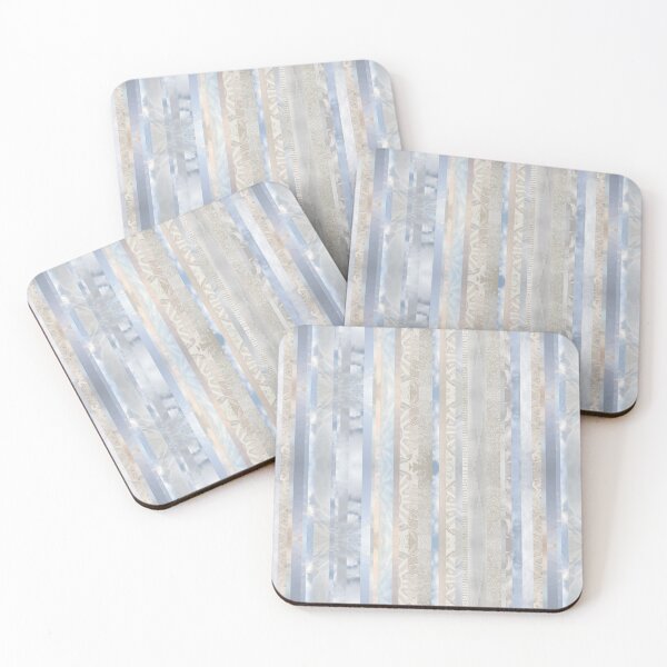 Item preview, Clouds and Carved Stone - Abstract Travel Photos of Art and Nature - Blue and Cream - Medium Variable-Width Stripes designed and sold by SageFolio.