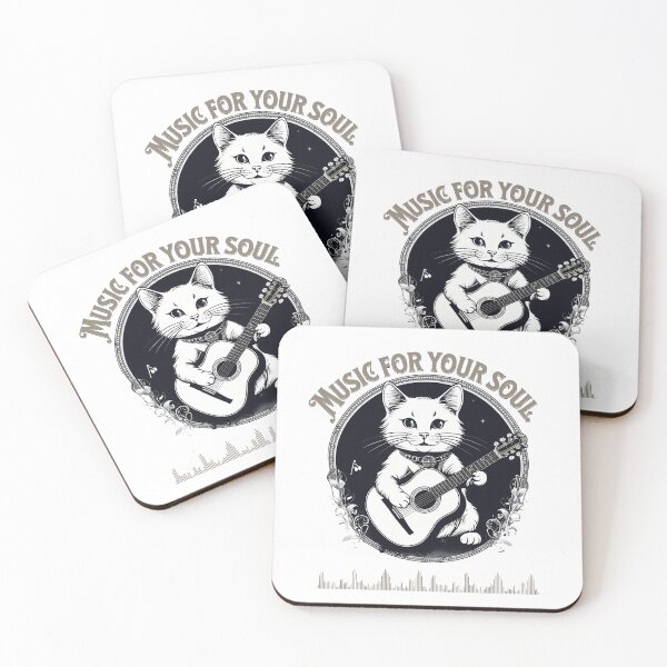 Item preview, Cats with style: The elegance of a cat that plays the guitar with grace designed and sold by Artedig.