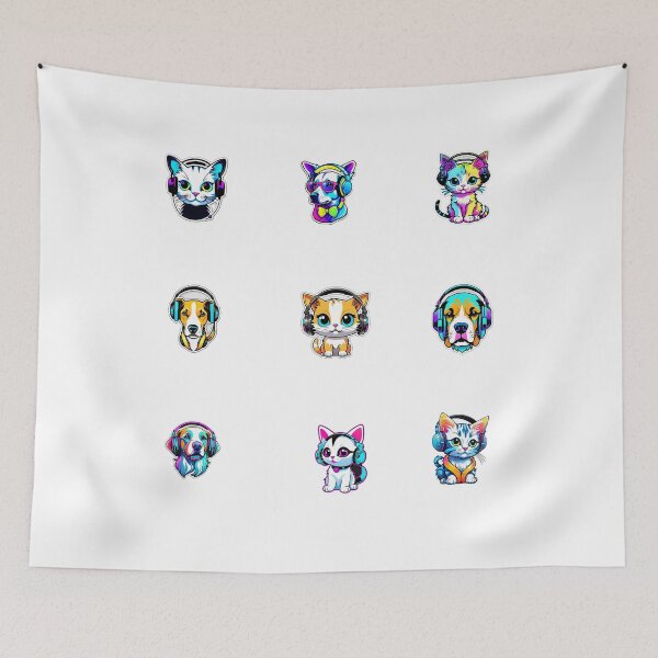 Item preview, Cats and dogs with headphones pack designed and sold by Inspirationmotivation.