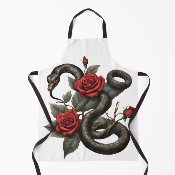 Item preview, a winding snake, a snake, roses, a snake among roses, a snake and red roses designed and sold by LYDIA0304.