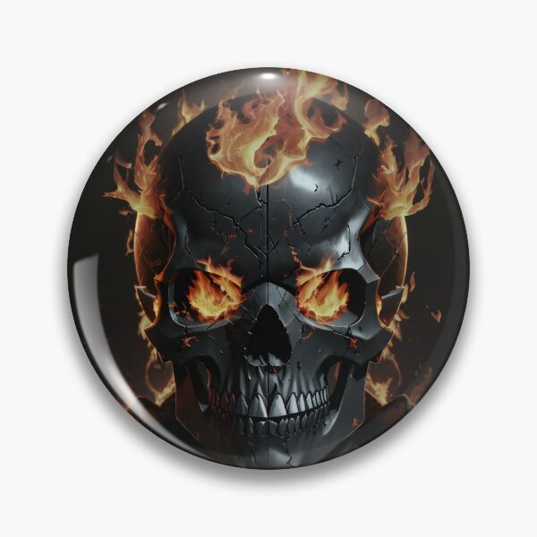 Item preview, Eternal Blaze : The Pirate Skull's Unyielding Fiery Gaze designed and sold by ArtComixHaven.