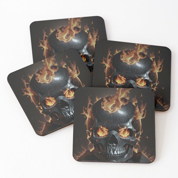 Item preview, Eternal Blaze : The Pirate Skull's Unyielding Fiery Gaze designed and sold by ArtComixHaven.