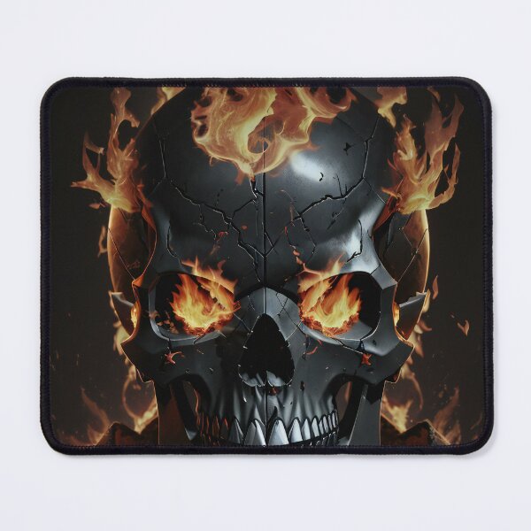 Item preview, Eternal Blaze : The Pirate Skull's Unyielding Fiery Gaze designed and sold by ArtComixHaven.