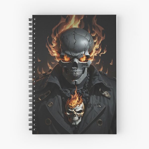 Item preview, Eternal Guardian: Fiery Pirate Skull Amidst the Shadows designed and sold by ArtComixHaven.