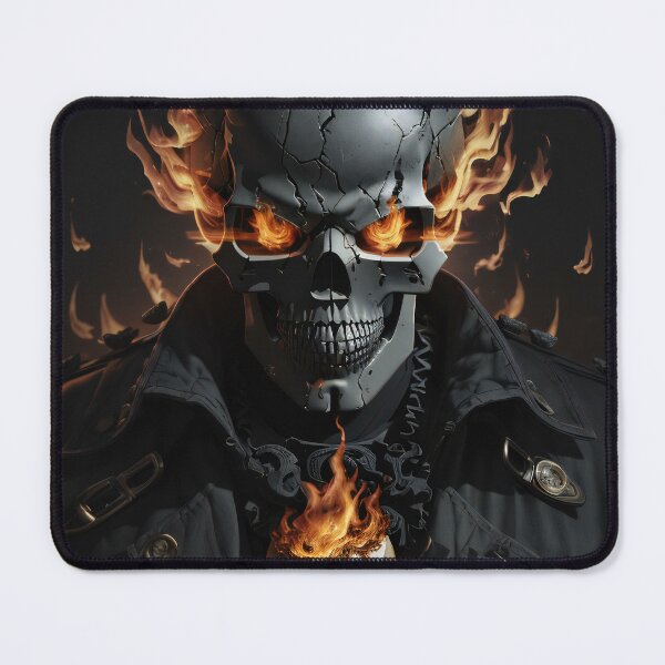 Item preview, Eternal Guardian: Fiery Pirate Skull Amidst the Shadows designed and sold by ArtComixHaven.