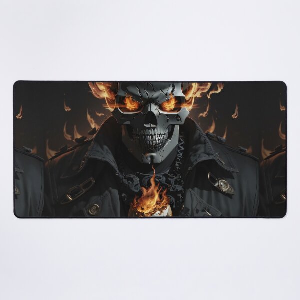 Item preview, Eternal Guardian: Fiery Pirate Skull Amidst the Shadows designed and sold by ArtComixHaven.