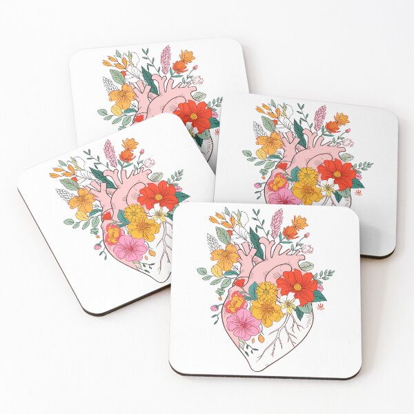 Item preview, Anatomy Heart with Floral designed and sold by PandaKunst.