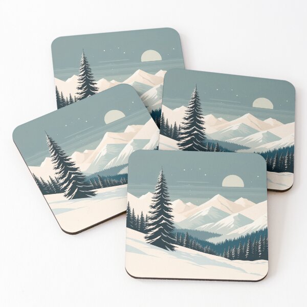 Item preview, Minimalistic Snowy Mountains designed and sold by Artisanal80.