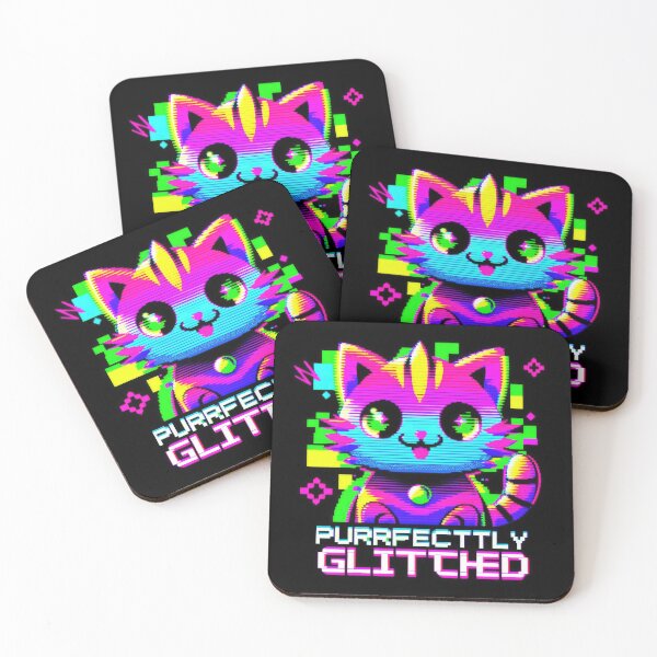 Item preview, Neon Glitchy Cat 01 designed and sold by 365Trendsetter.
