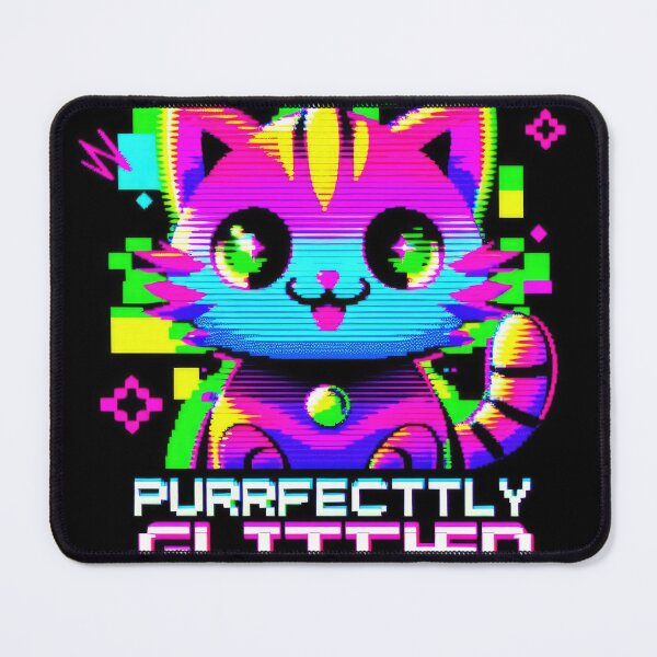 Item preview, Neon Glitchy Cat 01 designed and sold by 365Trendsetter.