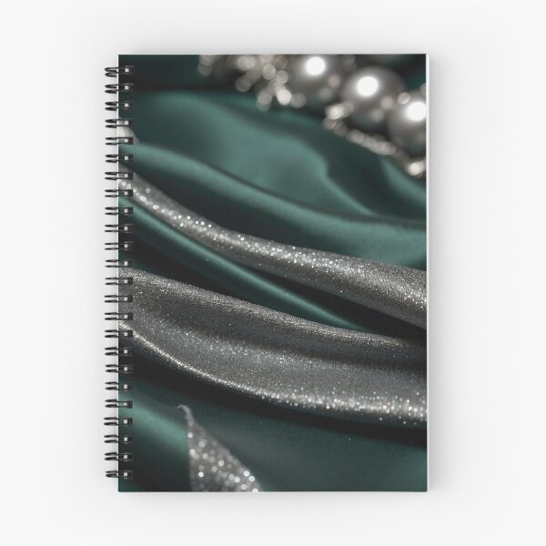Item preview, Green silver Christmas silk with pearls    designed and sold by Khala.