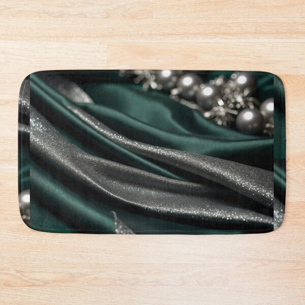 Item preview, Green silver Christmas silk with pearls    designed and sold by Khala.