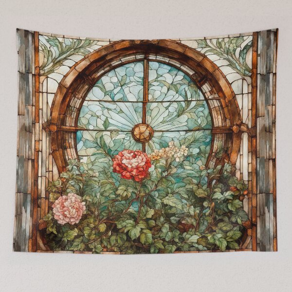 Item preview, Stained Glass Window In An Old Abandoned Mansion designed and sold by LanaGustavsson.