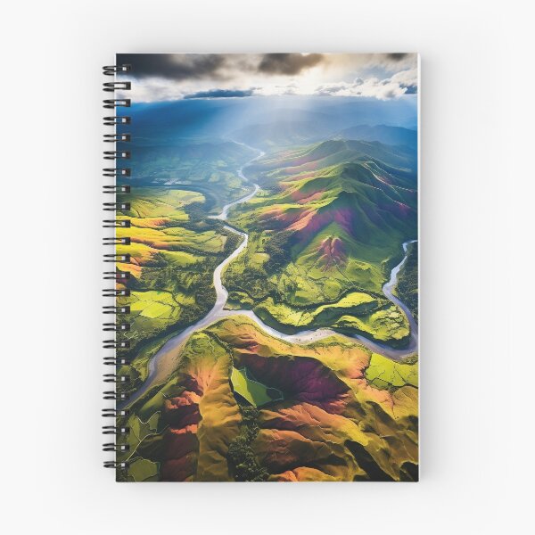Item preview, Aerial forest with river at sunset long exposure - Landscape photography designed and sold by TheArtistOf2022.