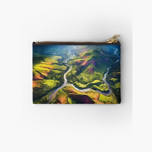 Item preview, Aerial forest with river at sunset long exposure - Landscape photography designed and sold by TheArtistOf2022.