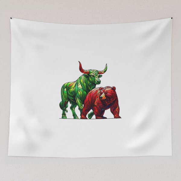 Item preview, Stained Glass Green Bull and Red Bear designed and sold by kylmllr101684.