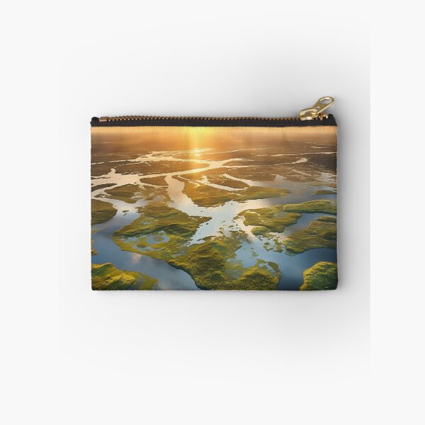 Item preview, Aerial lake at sunset long exposure - Landscape photography designed and sold by TheArtistOf2022.