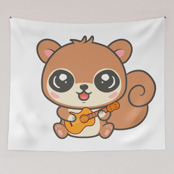 Item preview, Adorable Squirrel Playing Acoustic Guitar Cartoon designed and sold by RayanPod.