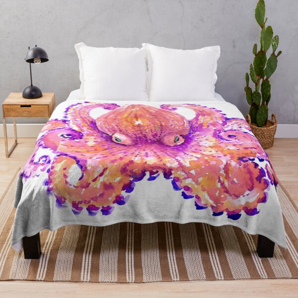 Item preview, Octopus, Pink Purple Peach colors designed and sold by surenart.