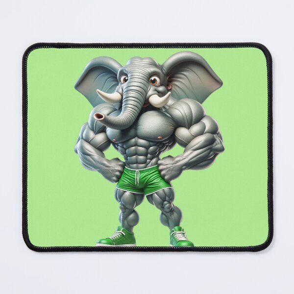 Item preview, Awesome Elephant Bodybuilder Green Shorts: Wild Force in Cartoon No. 4 designed and sold by Nathalymx.