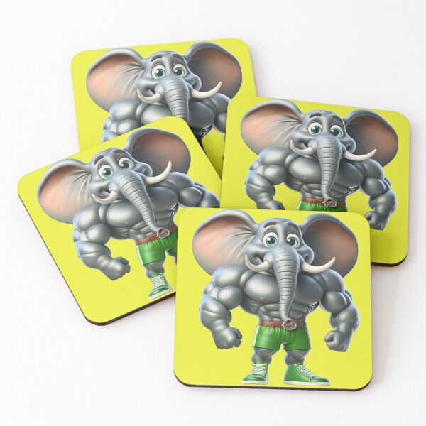 Item preview, Awesome Elephant Bodybuilder Green Shorts: Wild Force in Cartoon No. 5 designed and sold by Nathalymx.
