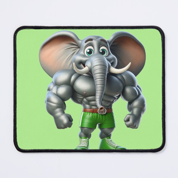 Item preview, Awesome Elephant Bodybuilder Green Shorts: Wild Force in Cartoon No. 5 designed and sold by Nathalymx.