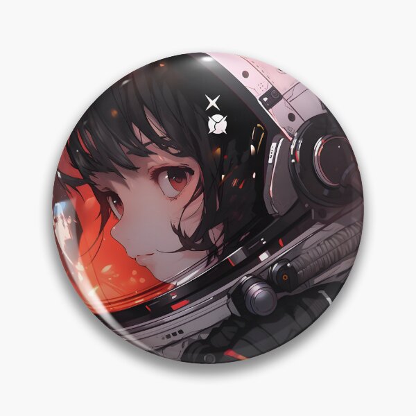 Item preview, Anime girl astronaut in space with full moon by art designed and sold by TheArtistOf2022.