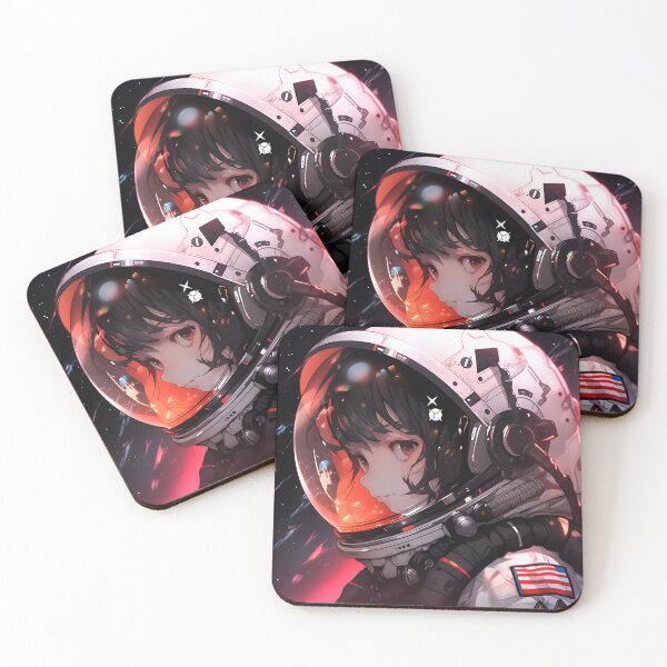 Item preview, Anime girl astronaut in space with full moon by art designed and sold by TheArtistOf2022.