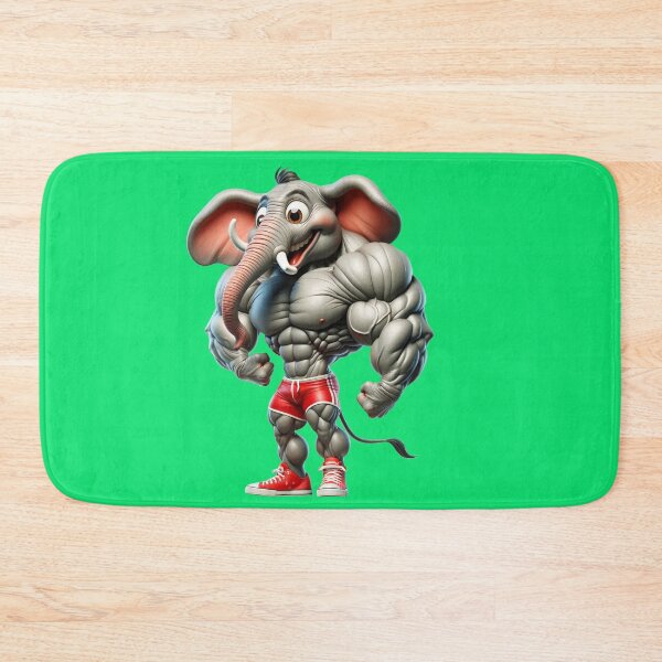 Item preview, Impressive Funny Elephant in Bodybuilder Pose Red Shorts: Wild Force in Cartoon No. 7 designed and sold by Nathalymx.
