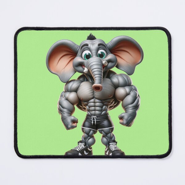 Item preview, Impressive Funny Elephant in Bodybuilder Pose Black Shorts: Wild Force in Cartoon No. 9 designed and sold by Nathalymx.