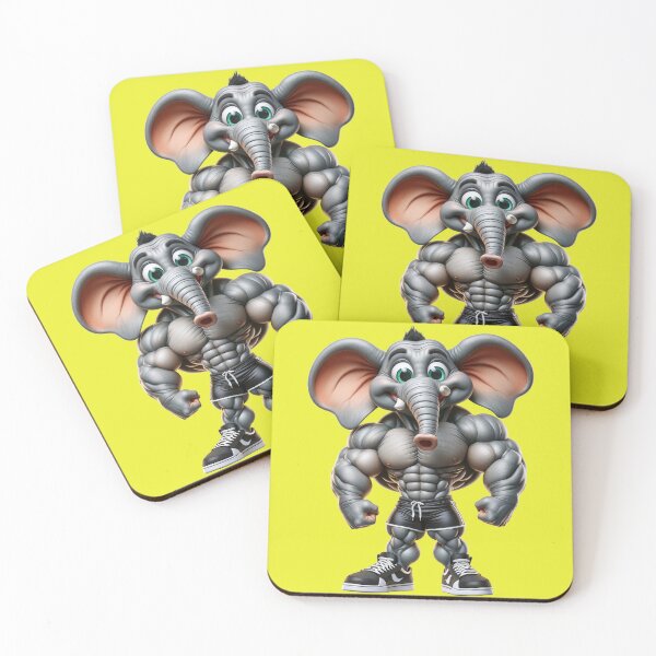 Item preview, Impressive Funny Elephant in Bodybuilder Pose Black Shorts: Wild Force in Cartoon No. 9 designed and sold by Nathalymx.