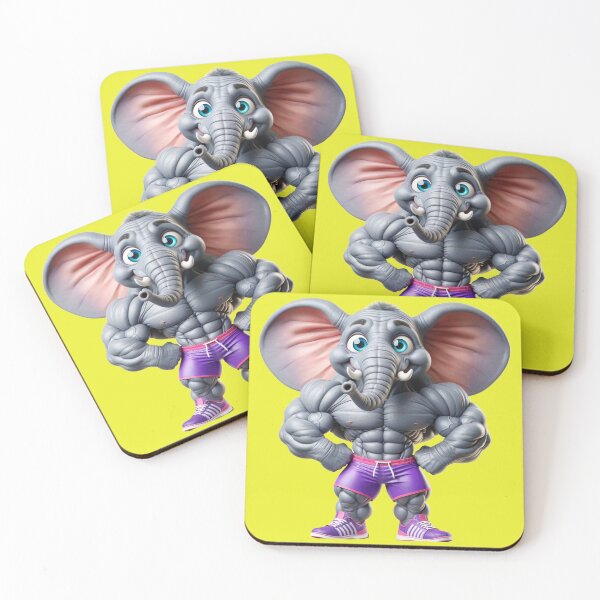 Item preview, Impressive Funny Elephant in Bodybuilder Pose Purple Shorts: Wild Force in Cartoon No. 10 designed and sold by Nathalymx.