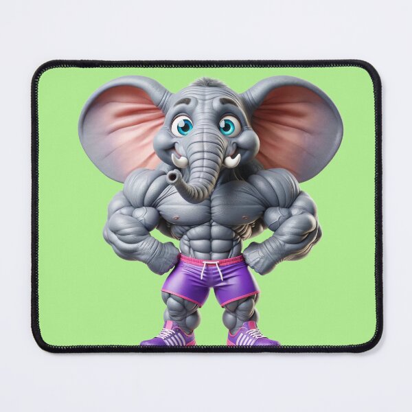 Item preview, Impressive Funny Elephant in Bodybuilder Pose Purple Shorts: Wild Force in Cartoon No. 10 designed and sold by Nathalymx.