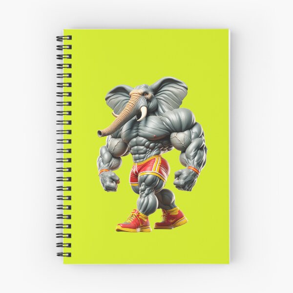 Item preview, Impressive Funny Elephant in Bodybuilder Pose Red Shorts with Yellow: Wild Force in Cartoon No. 12 designed and sold by Nathalymx.