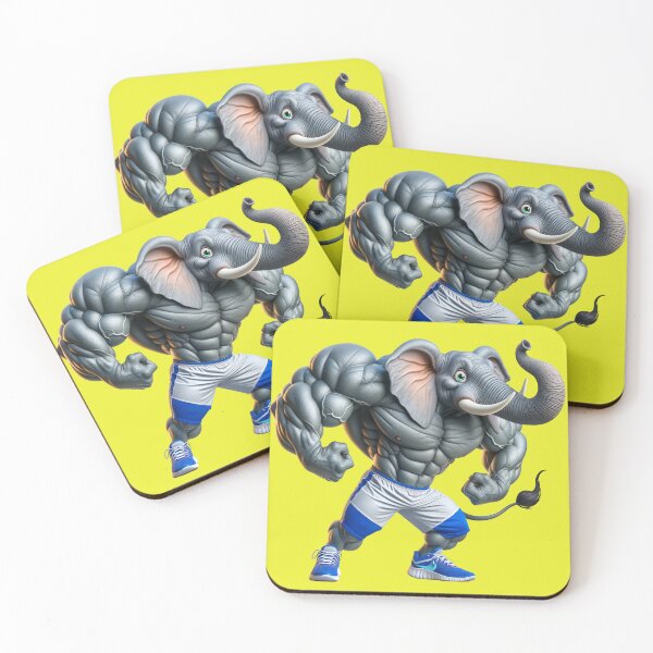 Item preview, Copy of Awesome Funny Elephant in Bodybuilder Pose Blue Shorts with White: Wild Force in Cartoon No. 13 designed and sold by Nathalymx.