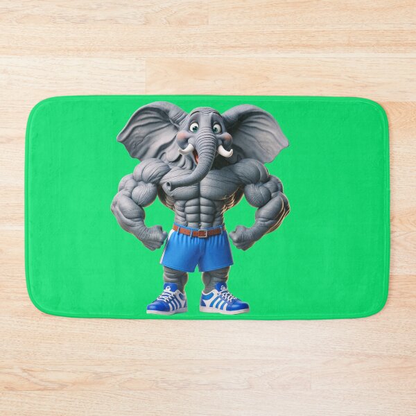 Item preview, Impressive Funny Elephant in Bodybuilder Pose Blue Shorts with White: Wild Force in Cartoon No. 15 designed and sold by Nathalymx.