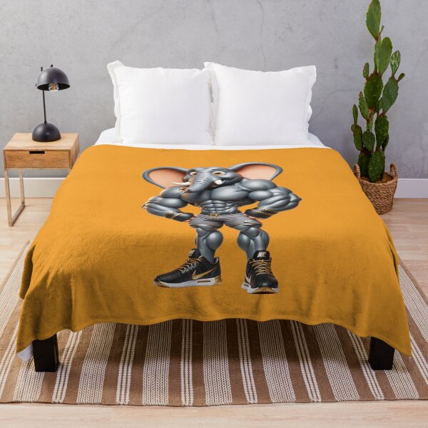 Item preview, Impressive Funny Elephant in Bodybuilder Pose Gray and Black Shorts: Wild Force in Cartoon No. 16 designed and sold by Nathalymx.