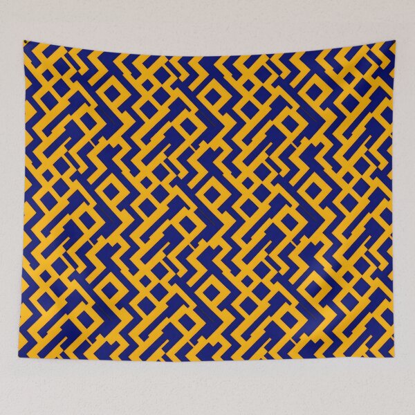 Item preview, Yellow and Navy interesting pattern  designed and sold by RAIDEN-BLACK.