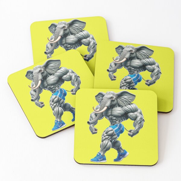 Item preview, Impressive Funny Elephant in Bodybuilder Pose Blue Shorts: Wild Force in Cartoon No. 17 designed and sold by Nathalymx.