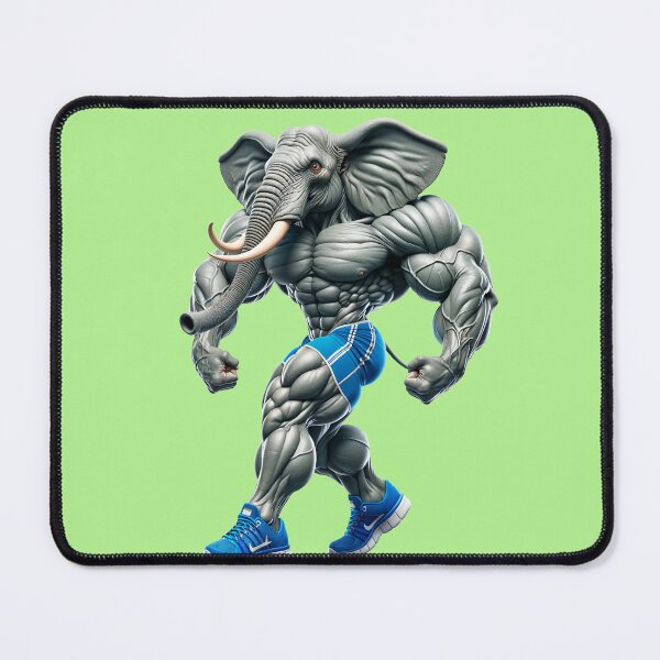Item preview, Impressive Funny Elephant in Bodybuilder Pose Blue Shorts: Wild Force in Cartoon No. 17 designed and sold by Nathalymx.
