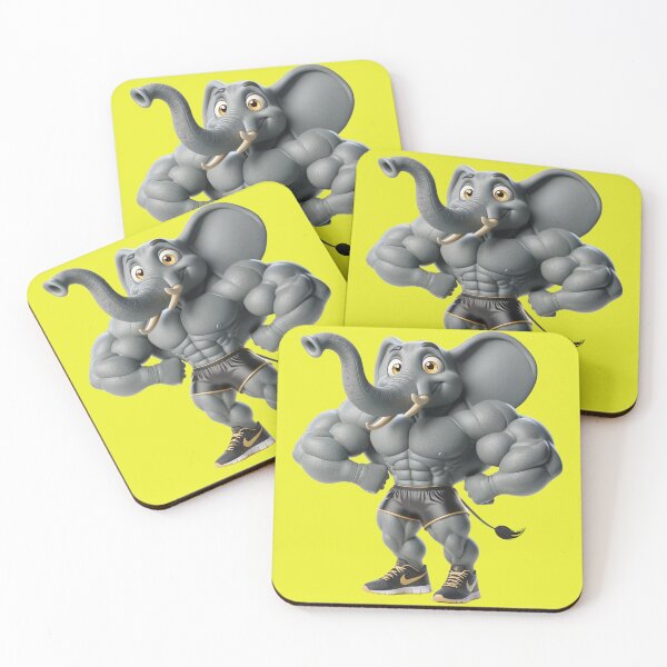 Item preview, Impressive Funny Elephant in Bodybuilder Pose Black Shorts: Wild Force in Cartoon No. 18 designed and sold by Nathalymx.