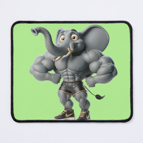 Item preview, Impressive Funny Elephant in Bodybuilder Pose Black Shorts: Wild Force in Cartoon No. 18 designed and sold by Nathalymx.