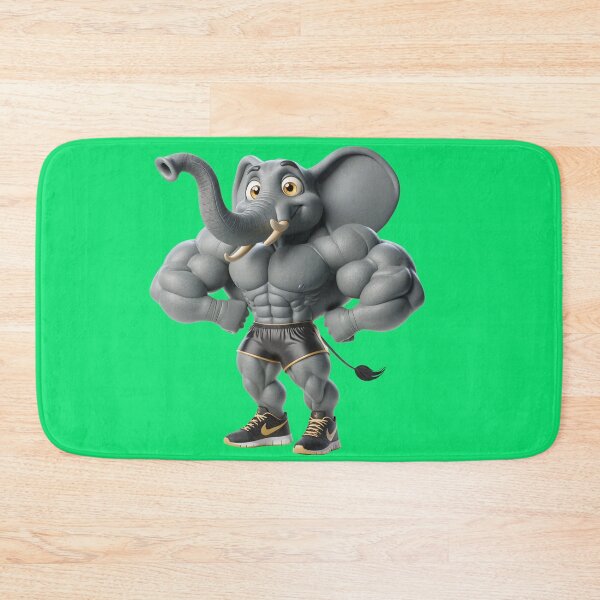 Item preview, Impressive Funny Elephant in Bodybuilder Pose Black Shorts: Wild Force in Cartoon No. 18 designed and sold by Nathalymx.