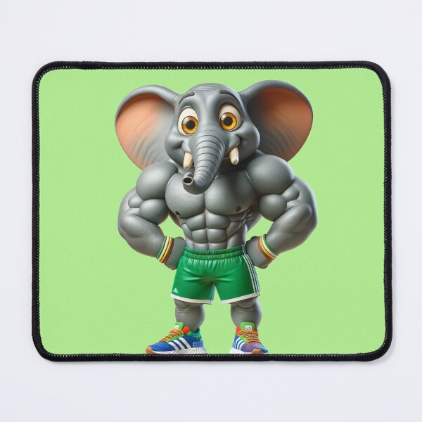 Item preview, Impressive Funny Elephant in Bodybuilder Pose Green Shorts: Wild Force in Cartoon No. 19 designed and sold by Nathalymx.