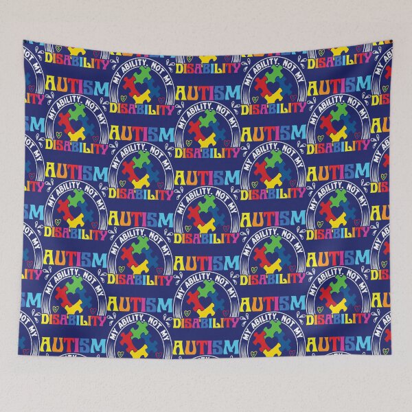 Item preview, Autism Awareness Family My Ability Not My Disability Puzzle designed and sold by caloudiaminart.
